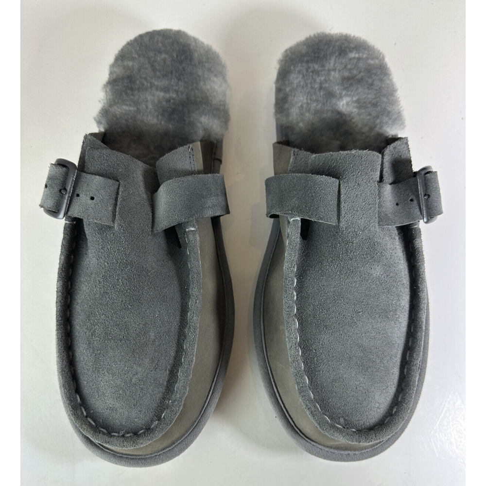 LL Bean Wicked Good Slipper Scuffs Shearling Lined Suede Leather Men's Size 10 - Picture 13 of 14